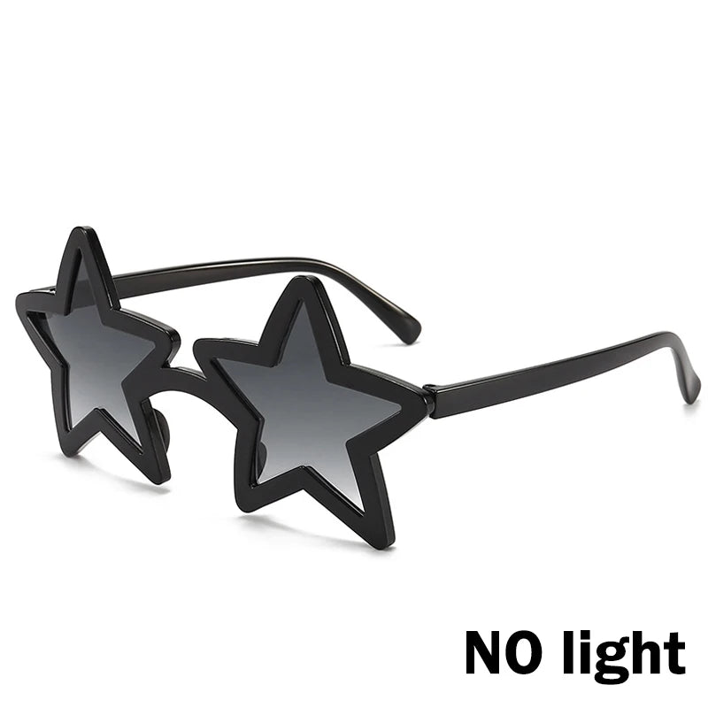 Wireless EL Glowing Party Glasses LED Light Up Five Stars Glasses Birthday Wedding Halloween Supplies Night Club Disco Props