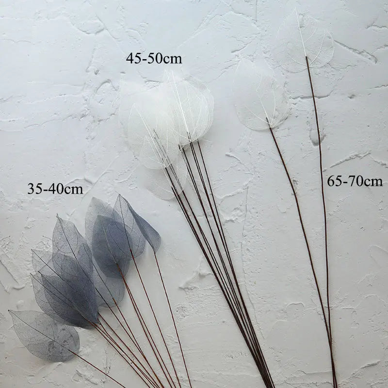 Home Decoration Lucency Leaves Natural Leaf Vein Immortal Artificial Flowers Wedding Table Decoration Wire Stem