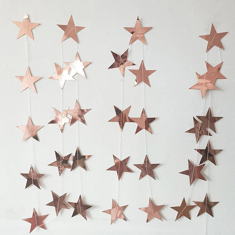4M Glitter Champagne Gold Paper Banner Garland Happy Birthday Decoration for Adult Kids Boy Girl Baby Shower Wedding Party Decor