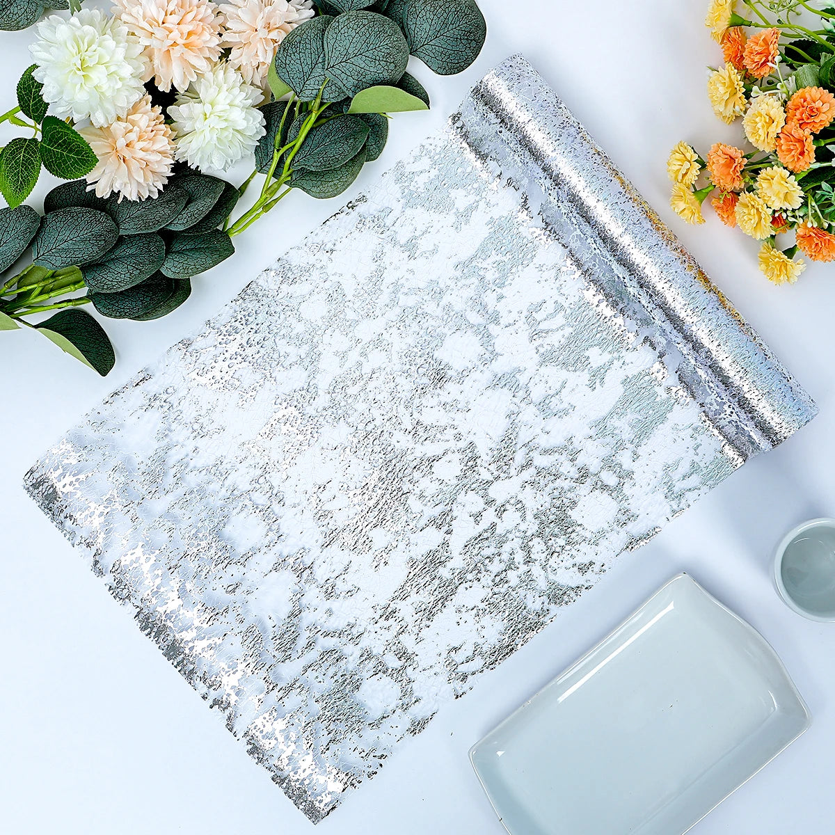 Sparkle Metallic Gold Table Runner Sequin Glitter Foil Mesh Roll Tablecloth for Wedding Event Birthday Baptism Baby Shower Decor