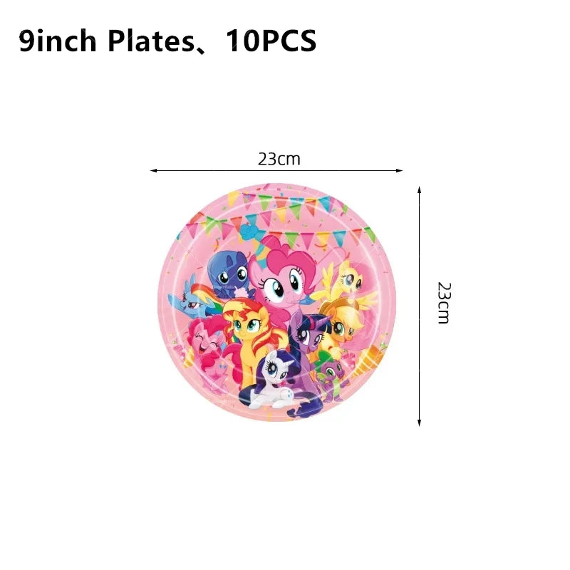 My Little Pony Foil Latex Balloon Happy Birthday Party Decoration Banner Cake Topper Kid Event Supplies Backdrop Disposable Toys