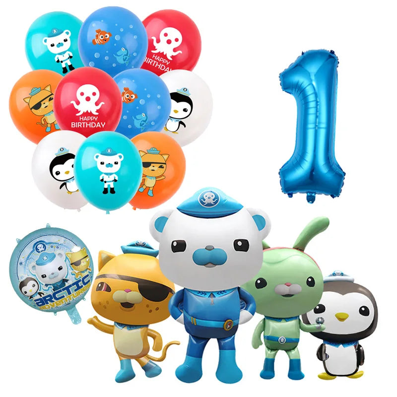 The Octonauts Birthday Party Decoration Disposable Paper Plate Ocean Captain Pirate Penguin Kids Barnacles Peso Suppies Balloons