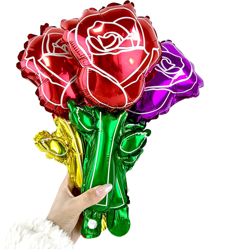 Mini Rose Flower Balloons Small Size Rose Shaped Balloons Valentines Day Balloon Mother's Day Baby Shower Party Decors 10-100pcs