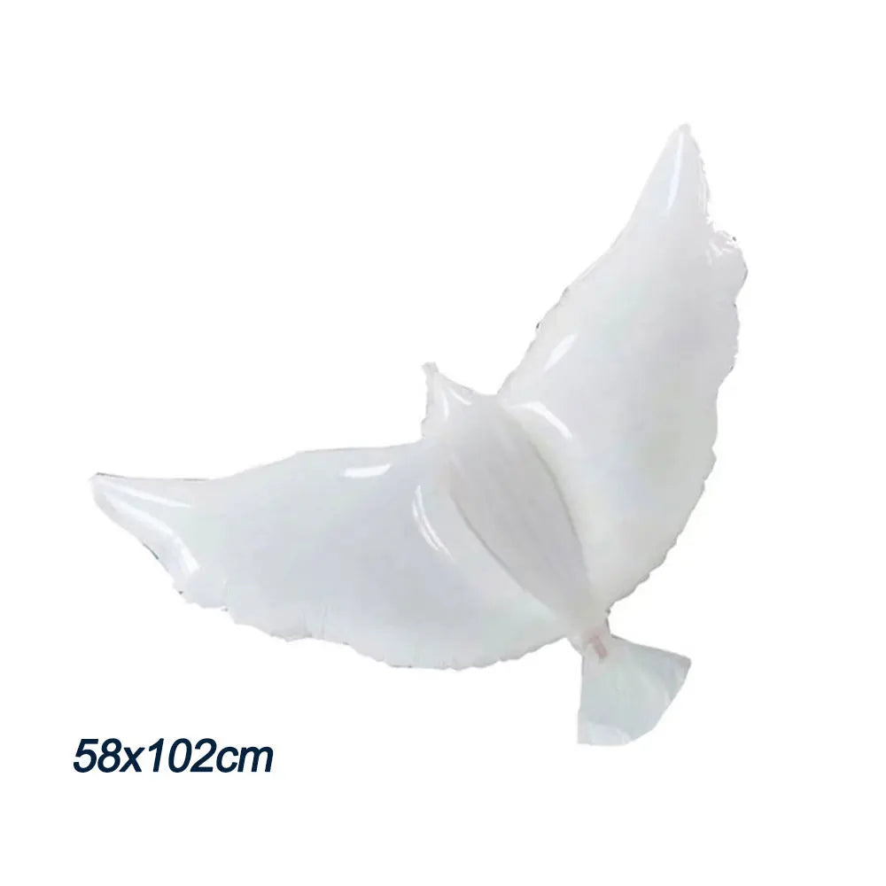 3Pcs Pigeon Cross Foil Balloons White Peace Dove Gold Cross Helium Balloon for Baby Shower Birthday Baptism Wedding Party Decor