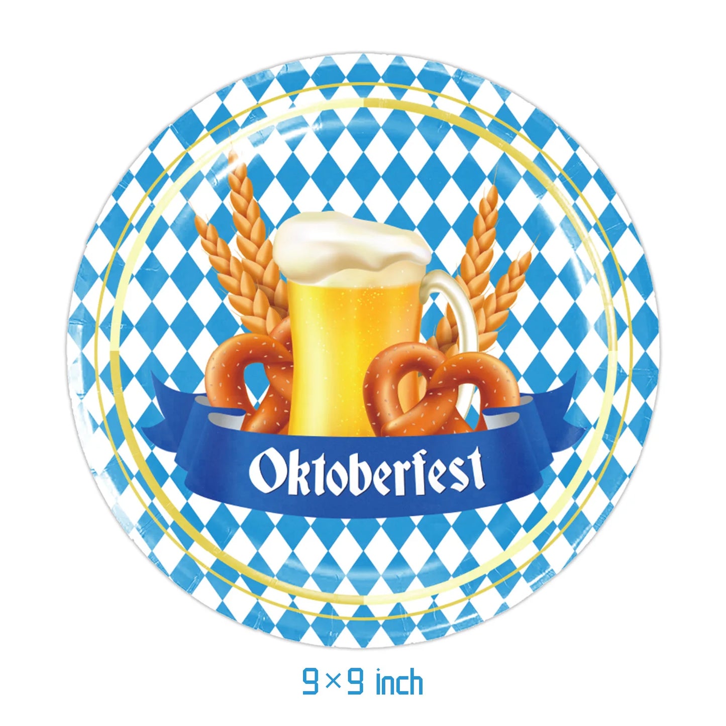 The Oktoberfest Theme Birthday Decorations Party Disposable Tableware Paper Napkins Cups Plates Tablecloths Straw
