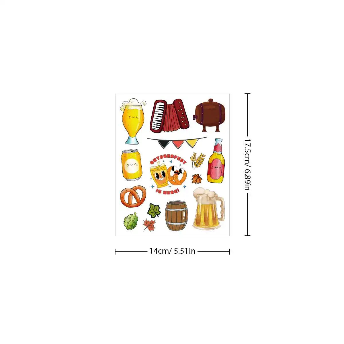 4pcs Oktoberfest Party Tattoo Stickers Finger Wrist Ankle Tattoo Body Art German Bavarian Beer Party Decoration for Women Men