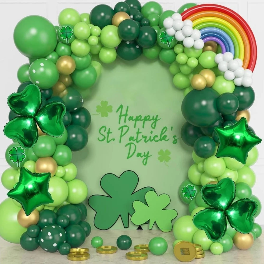 St. Patrick’s Day Balloons Garland Arch Kit, Saint Patricks Day Party Decorations For Green Shamrock Irish Lucky Supplies Decor