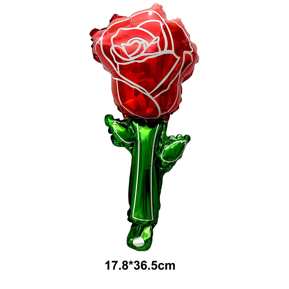 Mini Rose Flower Balloons Small Size Rose Shaped Balloons Valentines Day Balloon Mother's Day Baby Shower Party Decors 10-100pcs