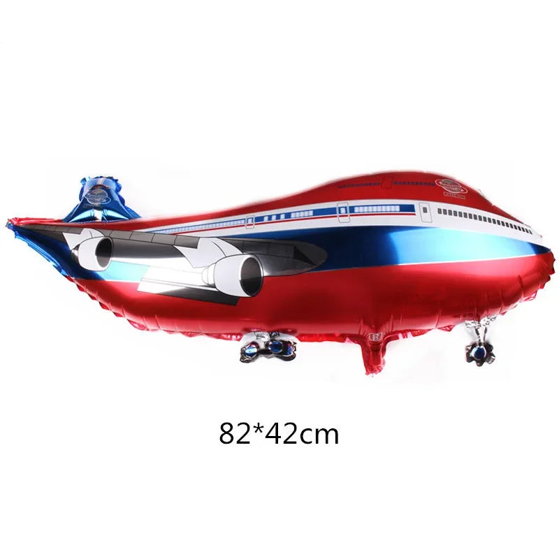 Airplane Party Decoration 12Inch Blue White Latex Balloons Big Plane Foil Cloud Balloon Set for Kids Boys Aviator Theme Birthday