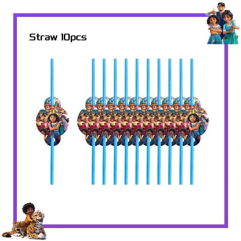 Encanto Birthday Party Decoration Balloon For Kids Event Supplies Tableware Set Plates Cups Napkins Cake Toppers Candy Box