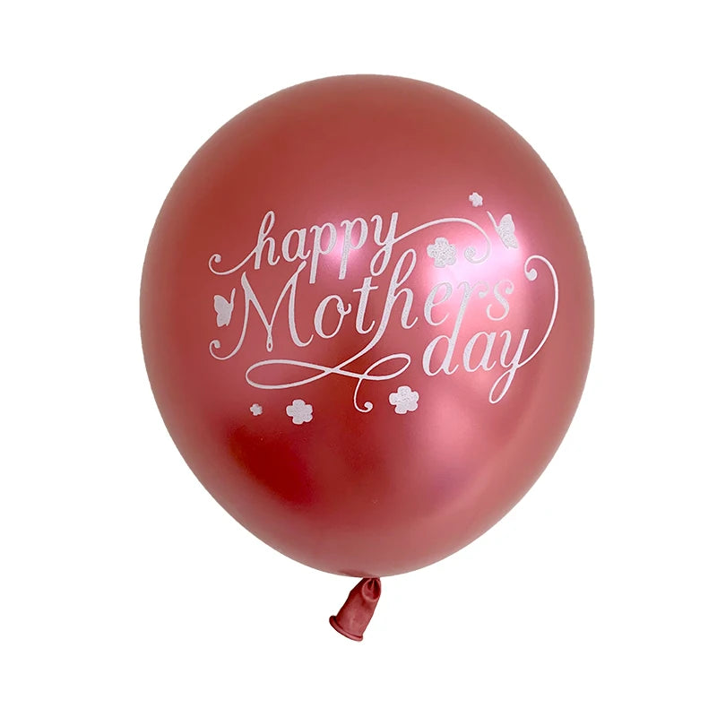 10pcs 12inch English Mother Father Foil Balloons Mother's Day Heart Shape Helium Love Globos Decor Mama Balloon Gifts Balaos