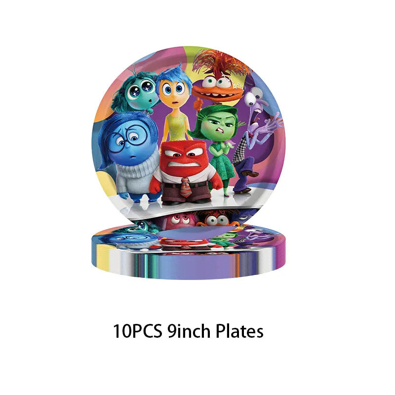 New Disney Inside Out 2 Birthday Decoration Party Disposable Tablewase Cups Plates Balloons Baby Shower Party Supplies For Kids