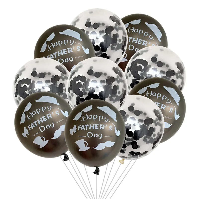 10pcs 12inch English Mother Father Foil Balloons Mother's Day Heart Shape Helium Love Globos Decor Mama Balloon Gifts Balaos