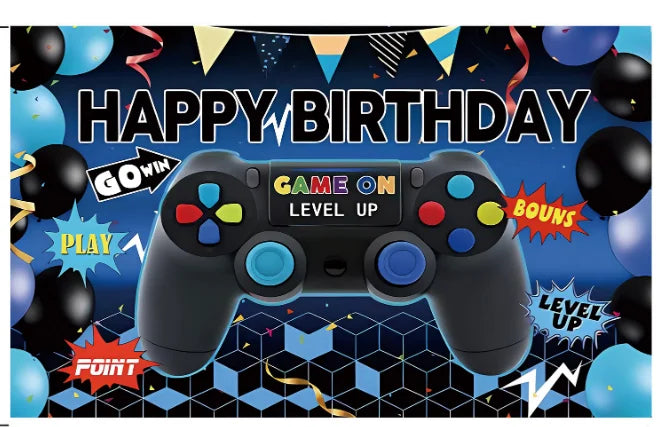 Video Game Birthday Decoration Tableware Balloons for Boy Paper Plates Cups Napkins Banner Cake Topper Video Game Party Favors