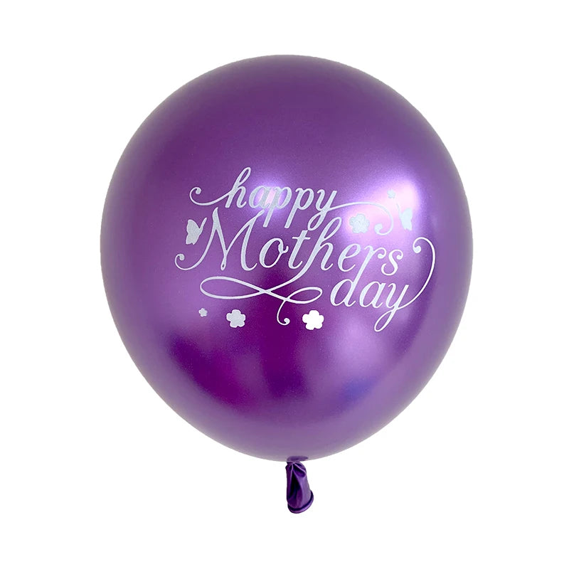 10pcs 12inch English Mother Father Foil Balloons Mother's Day Heart Shape Helium Love Globos Decor Mama Balloon Gifts Balaos
