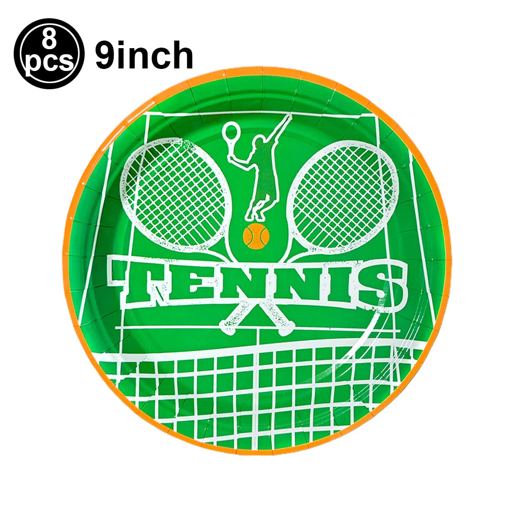 Tennis Party Decorations Tennis Tableware Paper Plates Napkins Cups for Kids Adult Sports Baby Shower Birthday Party Supplies