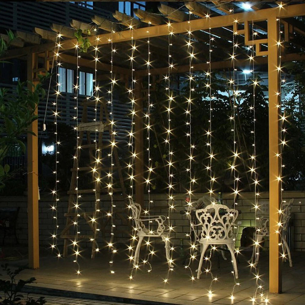 LED Curtain String Lights Battery Powered Wedding Fairy Light Garland For New Year Christmas Party Garden Patio Camping Decor