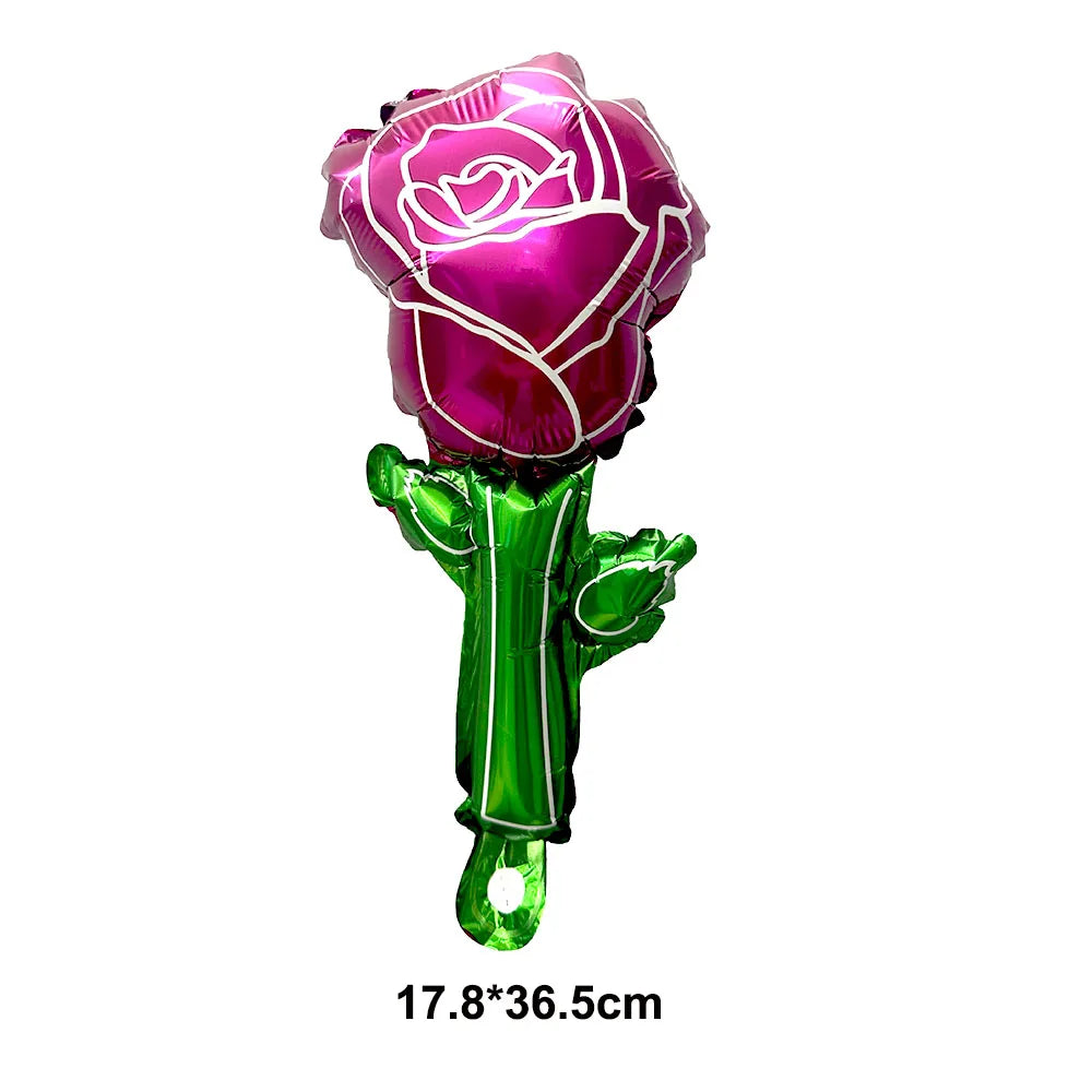 Mini Rose Flower Balloons Small Size Rose Shaped Balloons Valentines Day Balloon Mother's Day Baby Shower Party Decors 10-100pcs