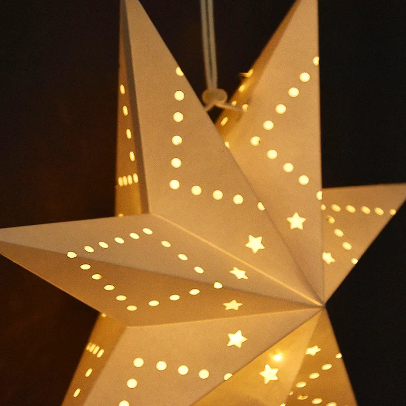 Hollow Star Hanging Pendant Eid Mubarak Ramadan Kareem Decoration Lantern 2024 Islamic Muslim Party Supplies Christmas Birthday