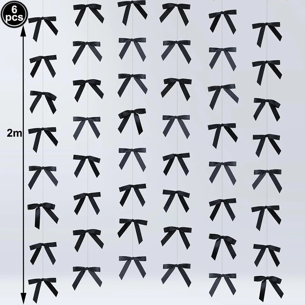 Black Bow Party Supplies Bow Birthday Party Dinner Plate Cup Napkin Toppers Bow Party Decors for Bachelorette Bridal Baby Shower