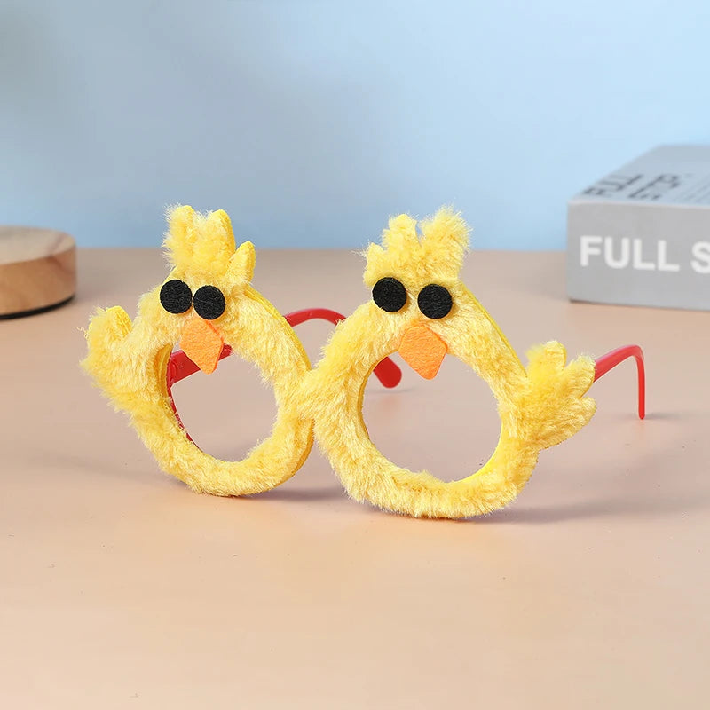 Kids Easter Party Bunny Egg Glasses Frame Photo Booth Props 2025 Happy Easter Party Decoration Kids Birthday Favors Supplies