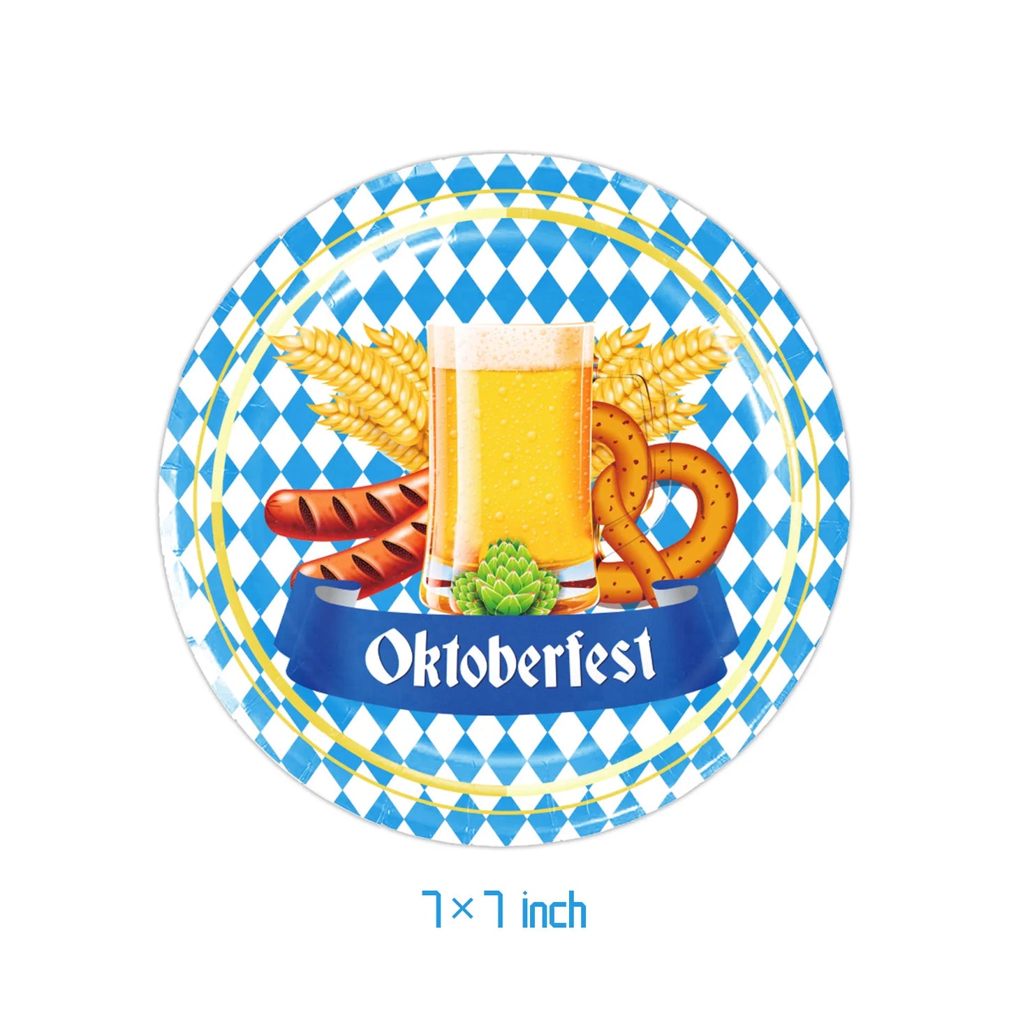 The Oktoberfest Theme Birthday Decorations Party Disposable Tableware Paper Napkins Cups Plates Tablecloths Straw