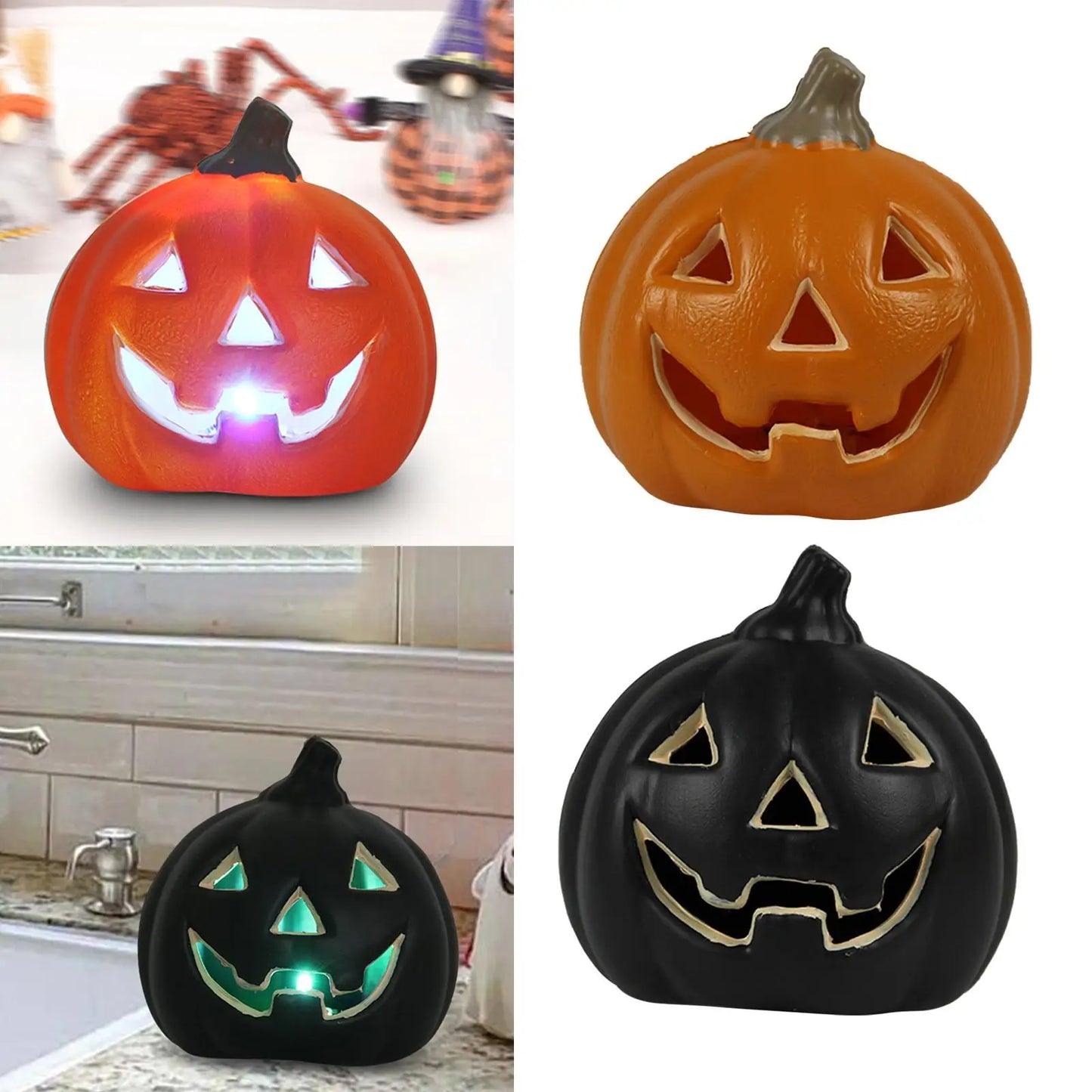 Halloween Pumpkin Lights Realistic Ornament Glow in The Dark Pumpkin Lantern Lamp for Patio Wall Holiday Party Outdoor Indoor