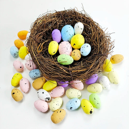 10-15Cm Easter Artificial Bird Nest Easter Eggs Natural Rattan Nest Eggs Storage Easter Decoration 2025 Kids Diy Craft Supplies