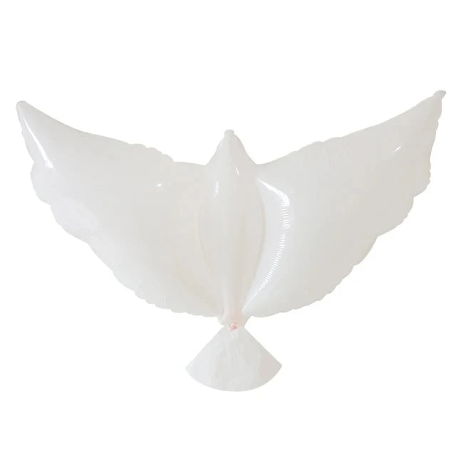 10Pcs Flying White Dove Foil Helium Balloons Peace Bird Pigeon Inflatable Globos for Wedding Valentine's Day Decoration Supplies
