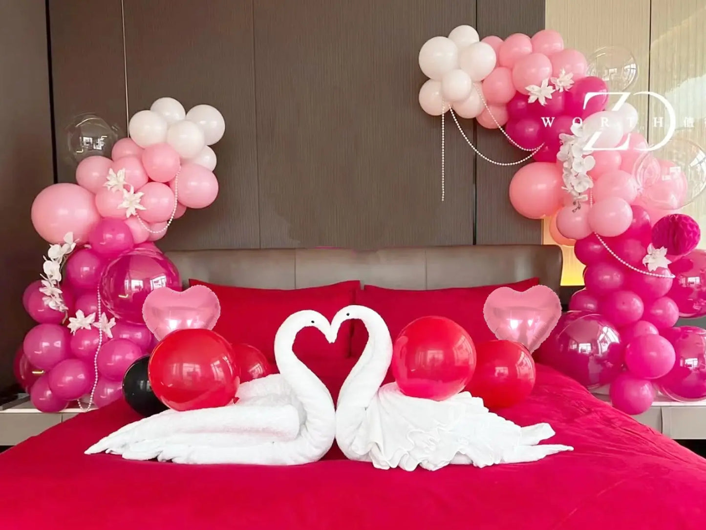 130pcs Rose Red Pink Balloon Garland Arch Kit Wedding Birthday Party Decoration Valentine's Day Baby Shower Decor Globos