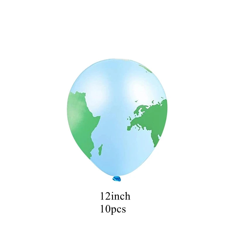1set World Travel Map Balloons Could Plane Hanging Paper Banners For Boy's Travel Map Themed Airplane Birthday Party Decorations