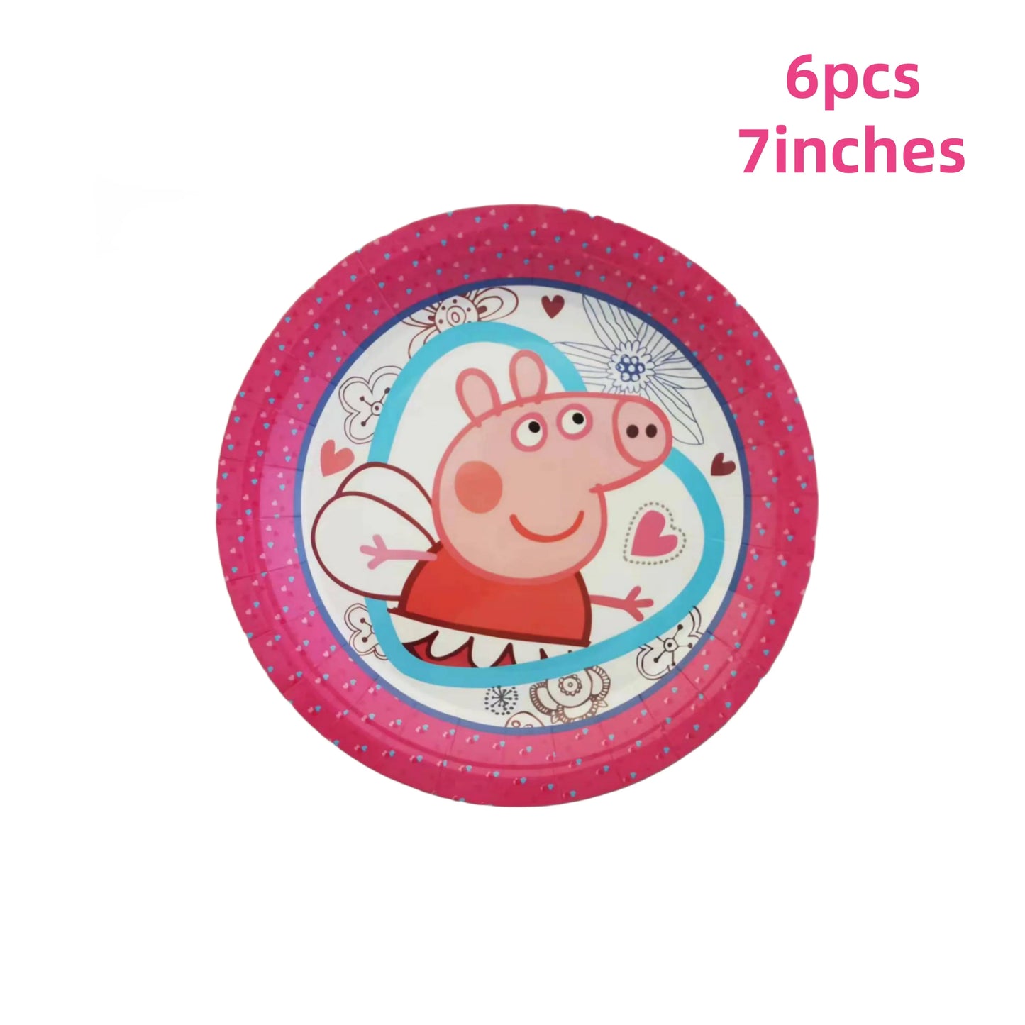 Cartoon Pig Family Birthday Party Balloon Decoration Set for Girls, Disposable Party Tableware Banner, Baby Shower Birthday Hat