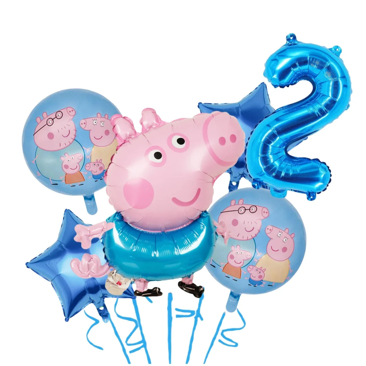 Cartoon Pig Family Birthday Party Balloon Decoration Set for Girls, Disposable Party Tableware Banner, Baby Shower Birthday Hat