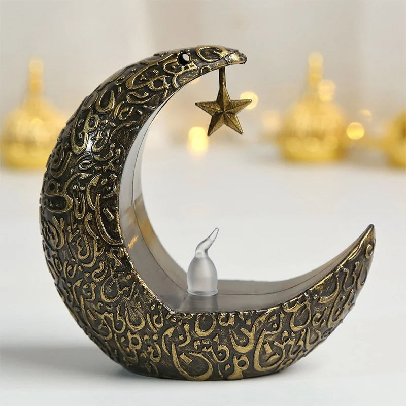 1PCS Ramadan Decoration Star Moon LED Candlestick Lamp For Ramadan Kareem Islamic Muslim Home Decor Lamp Eid Mubarak Party Gifts