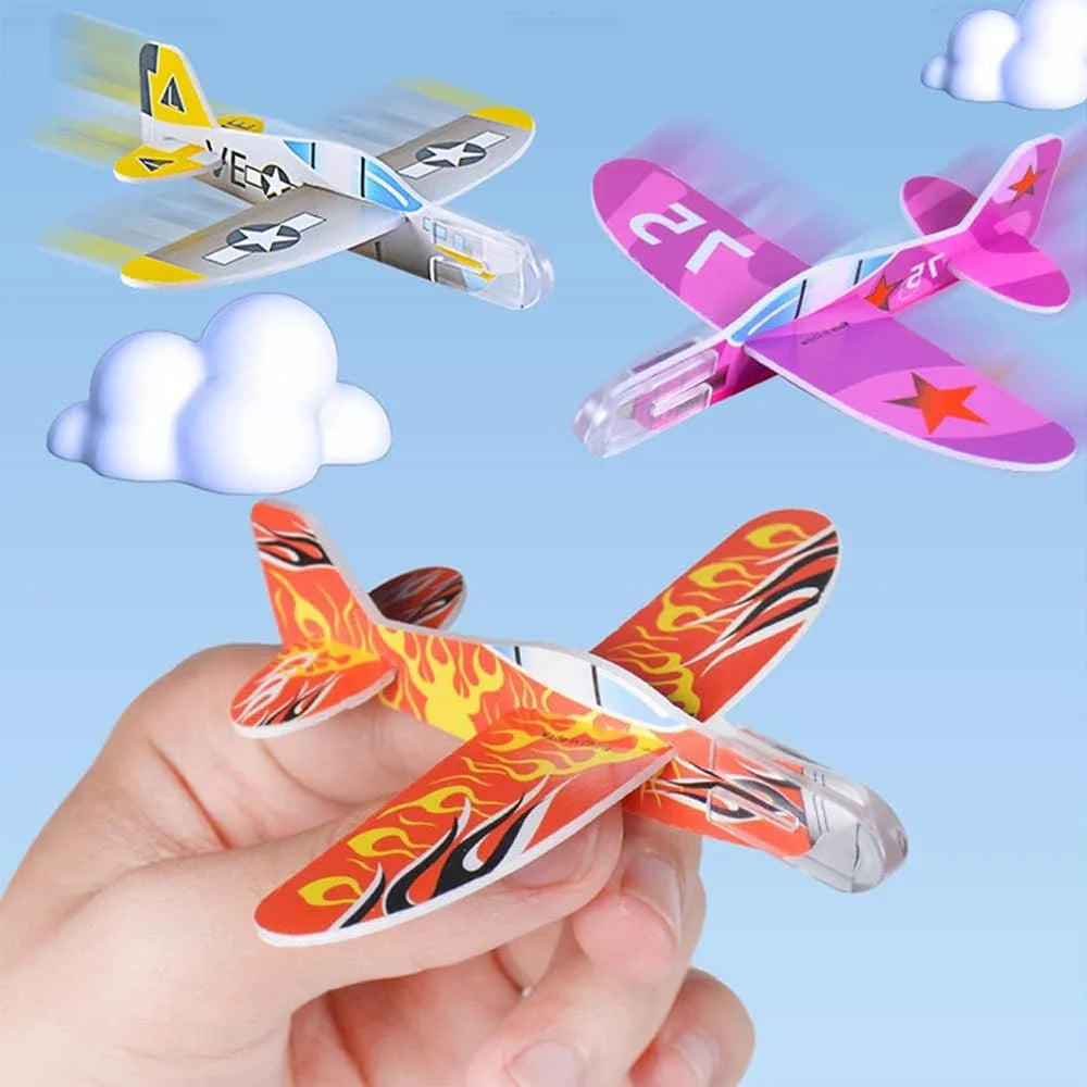 Airplane Party Decoration 12Inch Blue White Latex Balloons Big Plane Foil Cloud Balloon Set for Kids Boys Aviator Theme Birthday