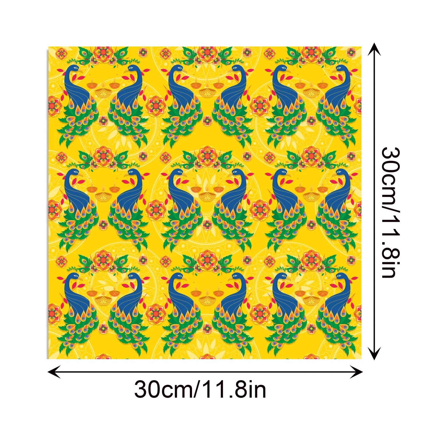 24pcs Indian Diwali DIY Craft Paper Party Gifts Decorative Packing Craft Wrapping Papers 30*30cm