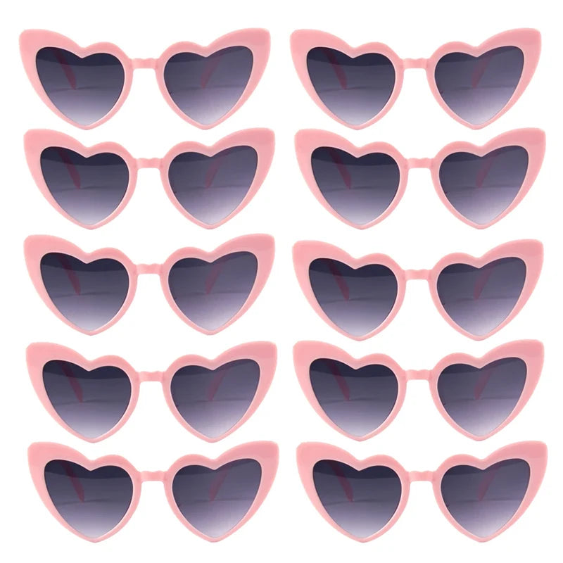 10pcs Bachelorette Party Sunglasses Black White Pink Square Heart Shape Glasses Bride and Groom Photo Glasses Bridal Shower Deco