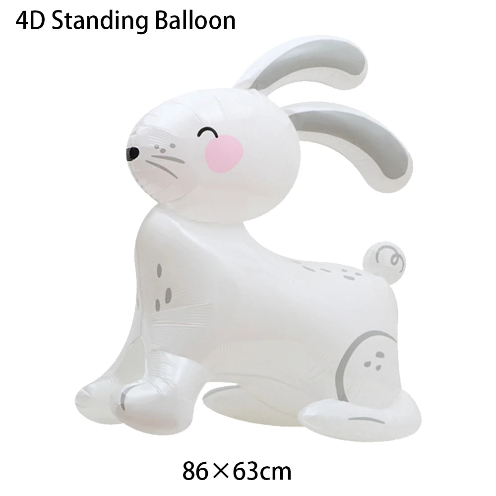 Easter Theme Disposable Tableware Cute Cartoon Bunny Rabbit Pattern Paper Plates Cups Napkins Kids Favor Easter Party Decoration