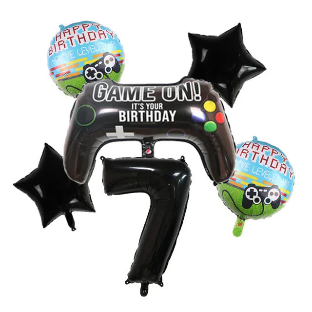 Video Game Birthday Decoration Tableware Balloons for Boy Paper Plates Cups Napkins Banner Cake Topper Video Game Party Favors