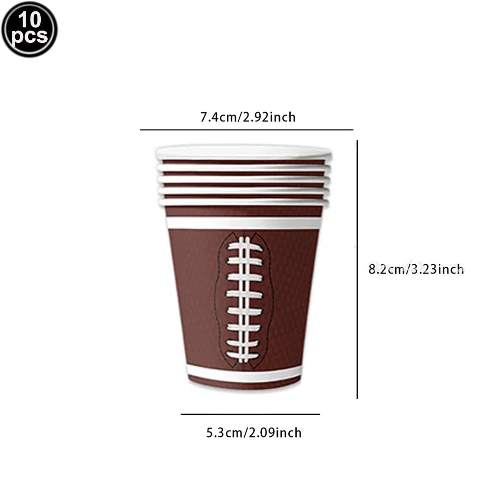 American Football and Rugby Party Disposable Tableware Napkins Paper Plates Cups Children Boys Birthday Party Decor Supplies