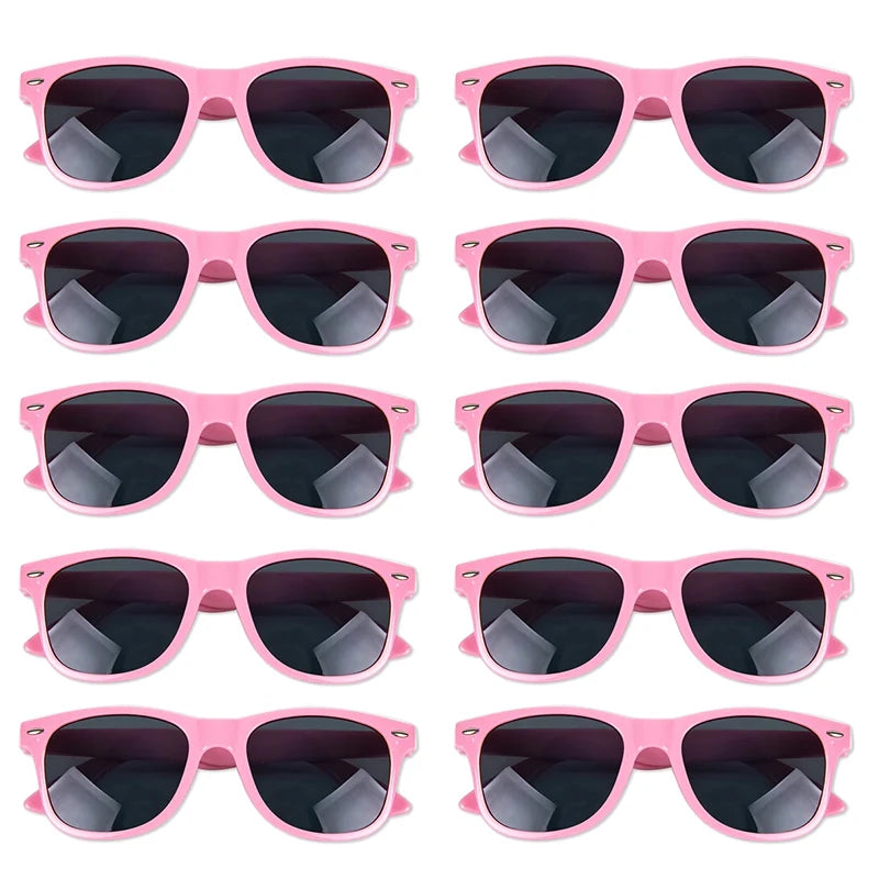 10pcs Bachelorette Party Sunglasses Black White Pink Square Heart Shape Glasses Bride and Groom Photo Glasses Bridal Shower Deco