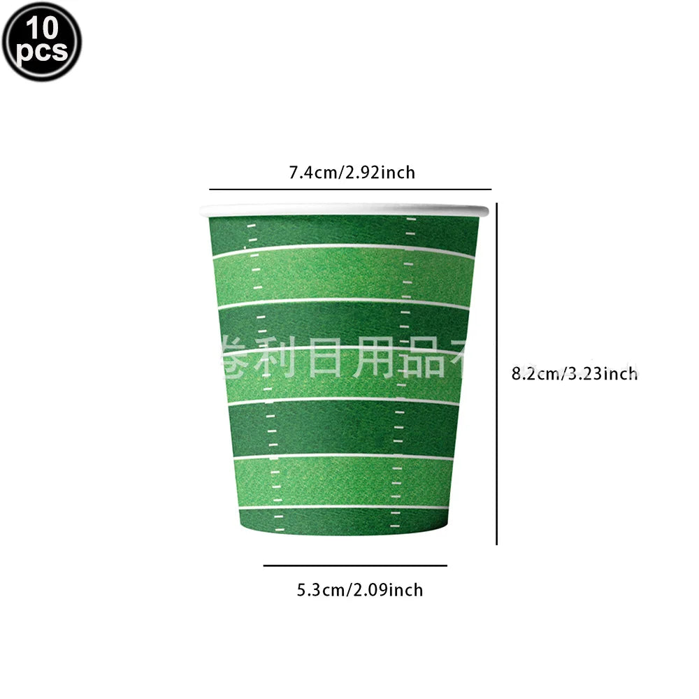 American Football and Rugby Party Disposable Tableware Napkins Paper Plates Cups Children Boys Birthday Party Decor Supplies