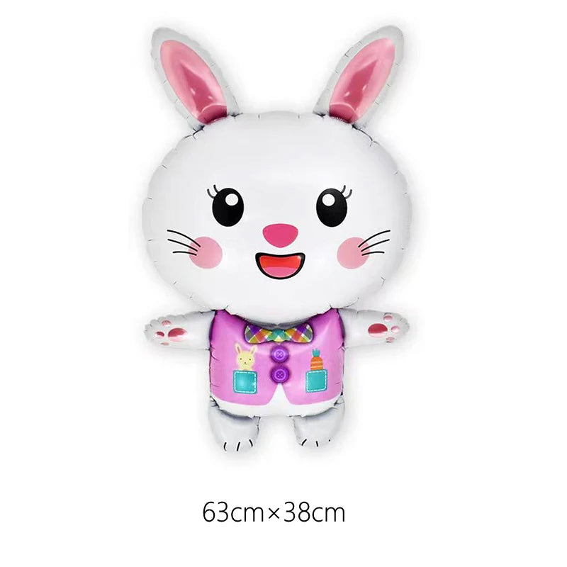 Large Easter Balloon Standing Bunny Balloon Cartoon Bunny Balloon Cute Rabbit Shaped Foil Balloons Happy Easter Party Decoration