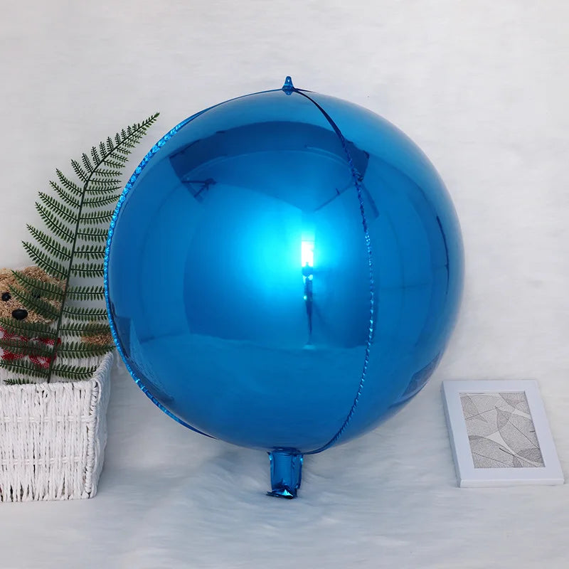 4D Foil Balloons Holographic Round Balloon for Birthday Bachelor Party and Christmas Gift Decoration Valentine's Day Baby Shower