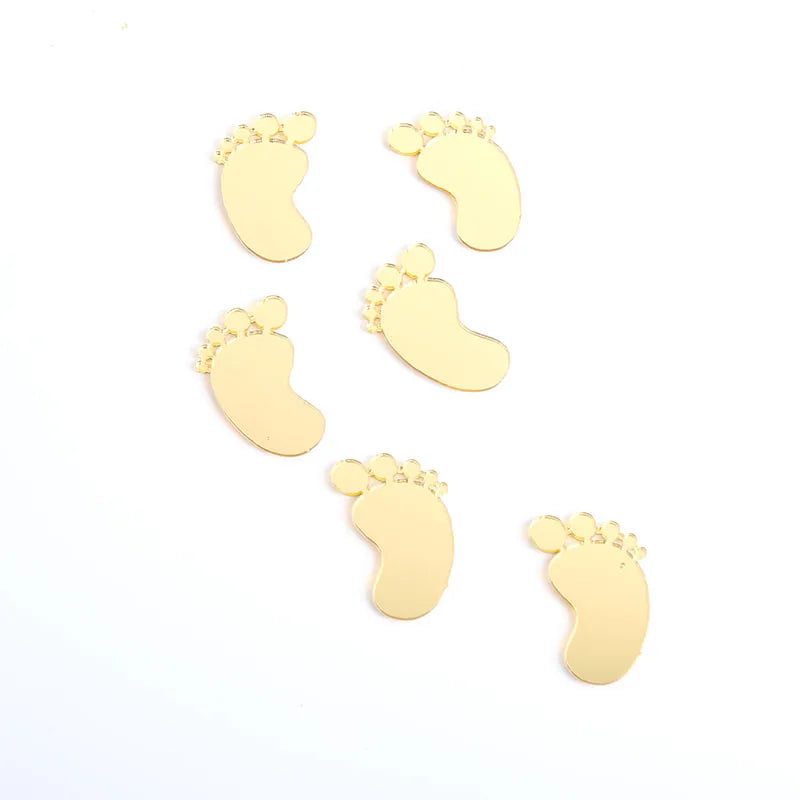 6pcs/bag Baby Shower Acrylic Cake Topper Baby Feet Cake Decoration Oh Baby Gender Reveal One 1st Birthday Party Boy and Girl