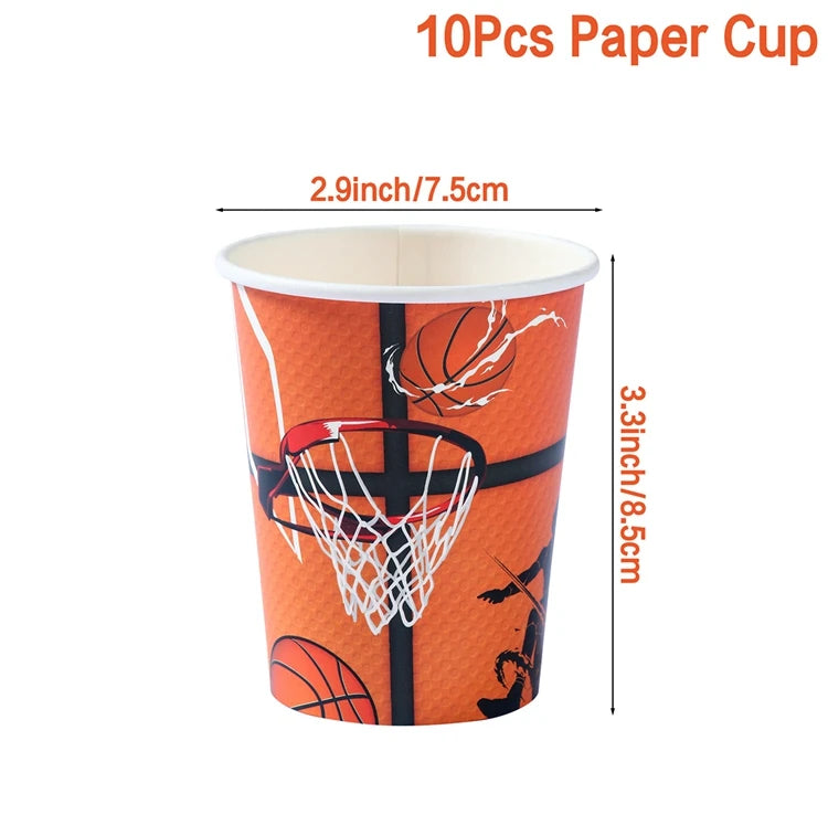 Basketball Birthday Decoration Disposable Tableware Basketball Party Paper Plates Napkins Basketball Birthday Baby Shower Decor