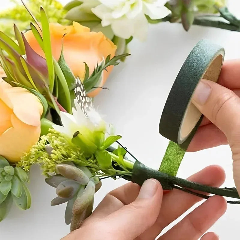 10/1Rolls Green Bouquet Floral Tapes Self-adhesive Stamen Wrapping Paper Tape DIY Flowers Decor for Florist Wedding Party Props