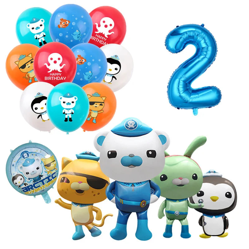 The Octonauts Birthday Party Decoration Disposable Paper Plate Ocean Captain Pirate Penguin Kids Barnacles Peso Suppies Balloons