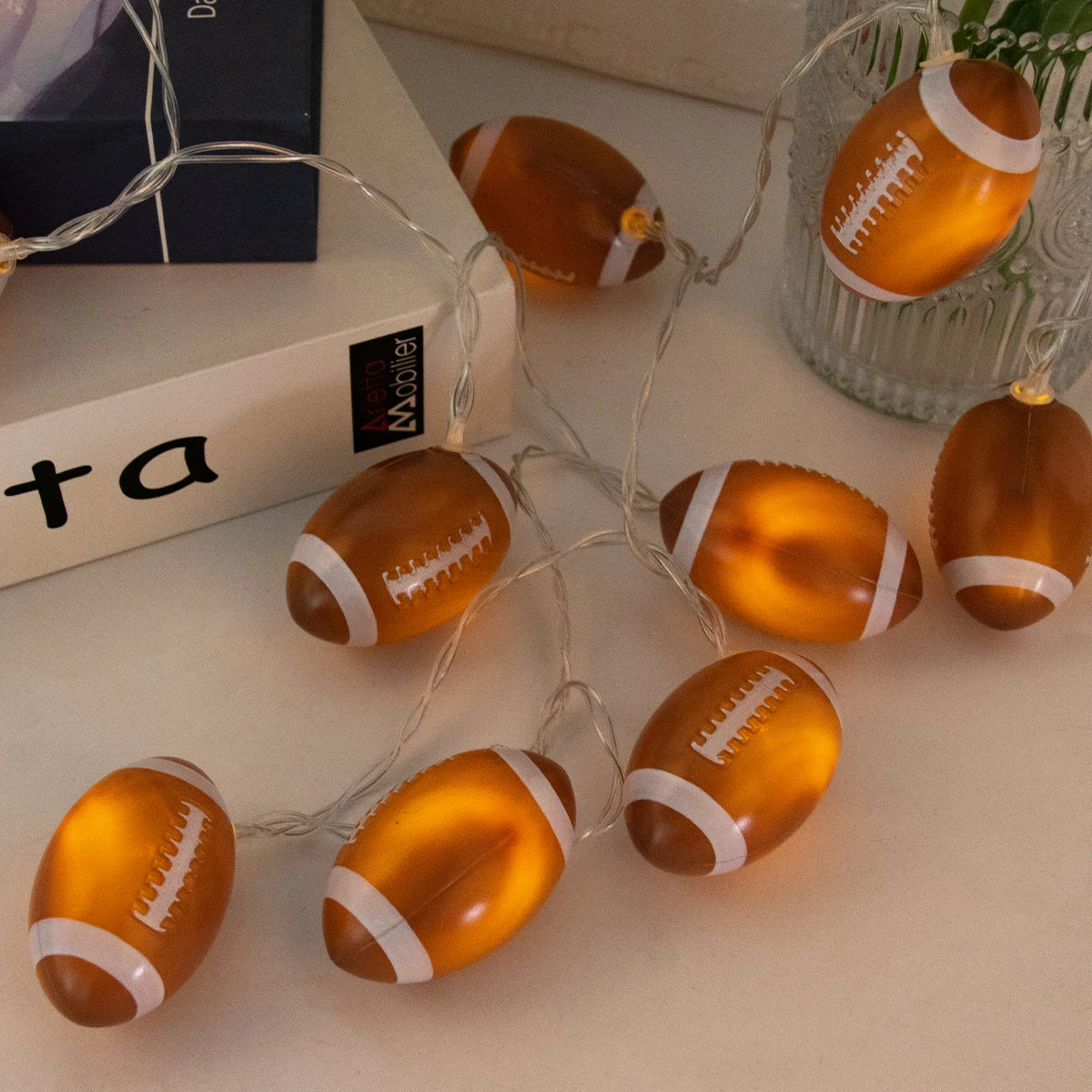 Sports Ball Theme Party Supplies Football Rugby Baseball Basketball String Light Kids Birthday Party Supplies Home Bedroom Decor