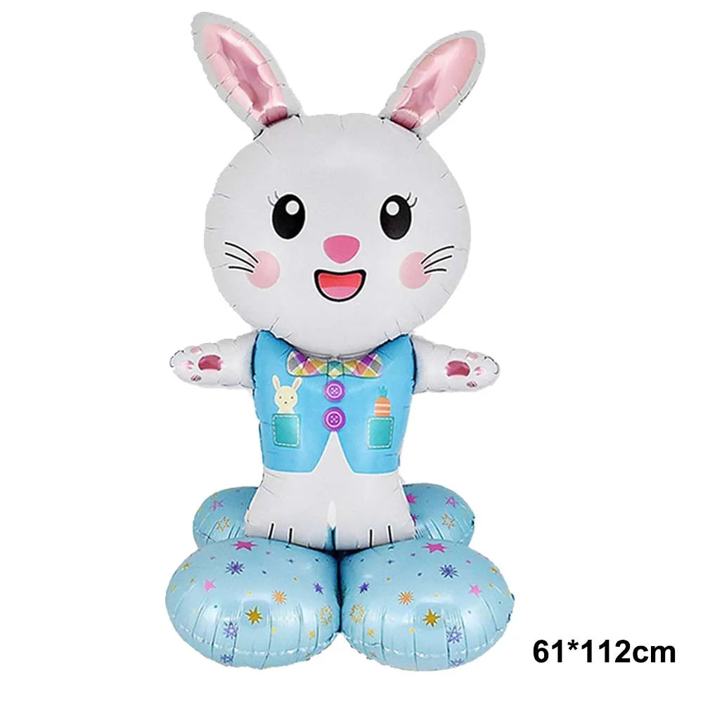 Easter Theme Disposable Tableware Cute Cartoon Bunny Rabbit Pattern Paper Plates Cups Napkins Kids Favor Easter Party Decoration